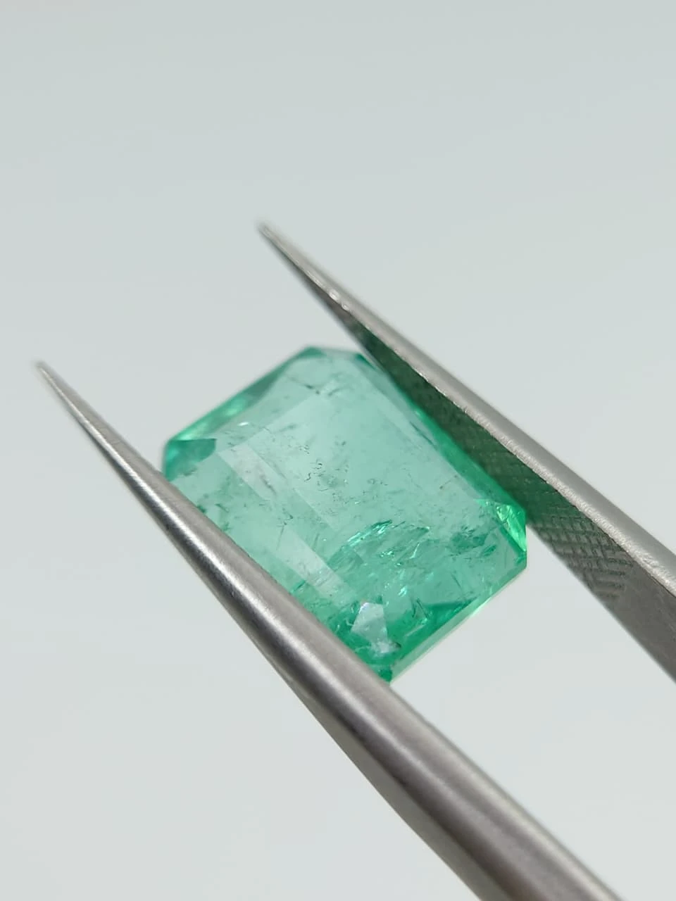 6ct Untreated Octagon Faceted Natural Emerald from Afghanistan — view 4